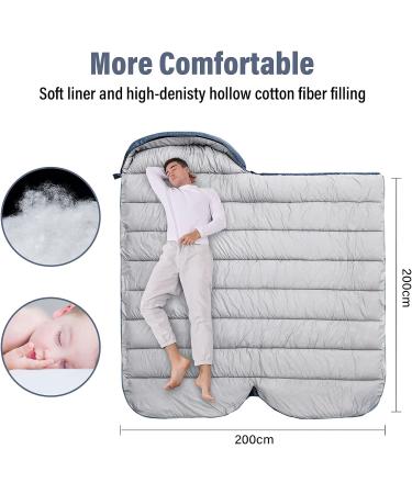 BISINNA XXL 3-4 Season Sleeping Bag for Big & Tall Adults - Waterproof, Lightweight & Warm - Perfect for Camping, Backpacking & Hiking - Gray - Left Zip - Buy Online on SooperMarket.com