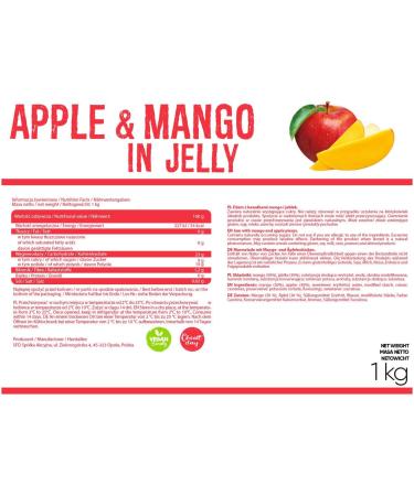 ALLNUTRITION Sugar Free Jam - Fruits in Jelly Apple and Mango - Seriously Low Carb Fruits in Jelly - 80% Fruit Jelly Low Calorie Spread - Sugar Free Marmalade - Vegan Friendly - 1000g - Buy Online on SooperMarket.com
