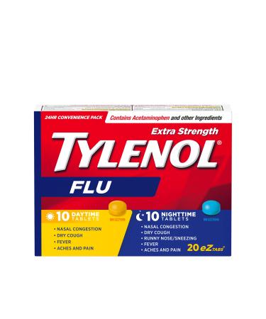 TYLENOL Extra Strength Flu eZ Tabs Relieves Flu symptoms Daytime 20ct