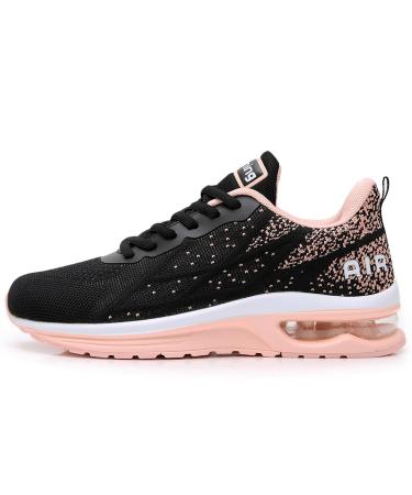 GANNOU Women's Air Athletic Running Shoes Fashion Sport Gym Jogging Tennis Fitness Sneaker US5.5-10 7.5 Peachblack