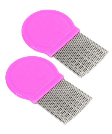 Long Teeth Flea Comb Closely Spaced Metal Pins Removes Fleas Flea Eggs and Debris from Your Pet s Coat - 35mm Long Metal Teeth are Great for Long Hair Areas on Dogs and Cats (Single Pack Pink) Single Pack Pink