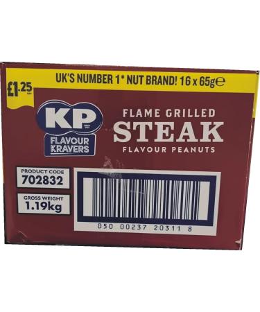 KP Flavour KRAVERS Flame Grilled Steak Peanuts 65G (Pack of 16) | High in Fibre | by SHANZA DEPARTMENTAL'S - Buy Online on SooperMarket.com