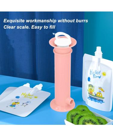 Squeeze Station 7pcs Baby Food Pouch Maker | Reusable Pouches | Portable DIY Fruit Puree Filler - Pink - Buy Online on SooperMarket.com