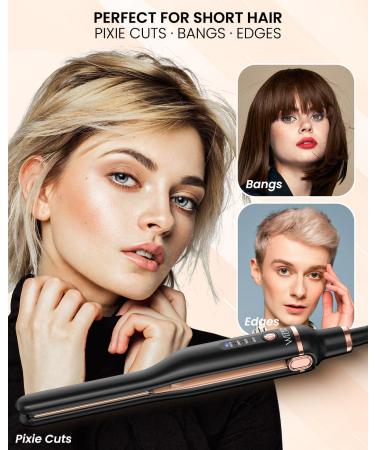 WEEYUM 1/2 Inch Mini Flat Iron - Best Small Hair Straightener for Short Hair Edges & Pixie Cuts - Dual Voltage Gold - Buy Online on SooperMarket.com