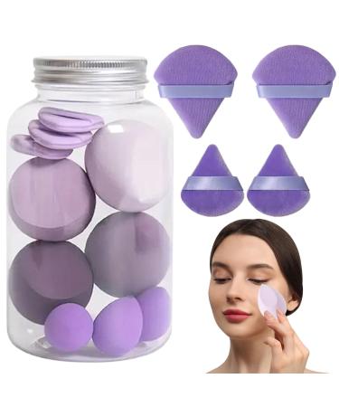 Lnhgh Beauty Sponges Blender Blending Sponge & Makeup Sponge Set - Beauty Sponge & Powder Puff Versatile Wet & Dry Use Long Lasting for Women Purple