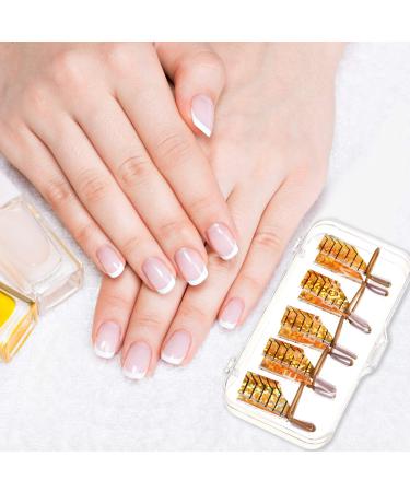 20 Reusable Nail Extension Forms - French Nail Tips for Manicure - Gold & Silver - Buy Online on SooperMarket.com