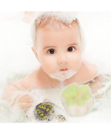Kisangel Baby Facial Foam Loofah Sponge - Cat Paw Bath Sponge for Toddlers | Gentle Cleansing Pads & Body Powder Puff - Ideal for Bathing & Shower 4.9x4.8CM - Buy Online on SooperMarket.com