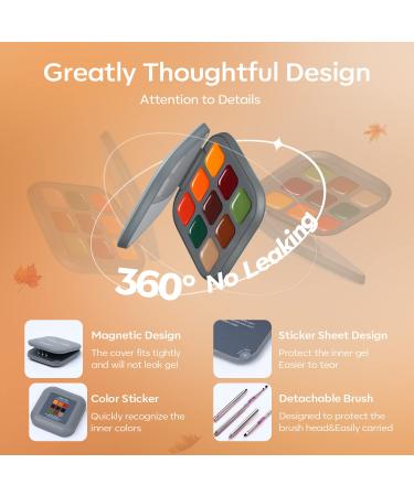 Modelones Fall Gel Nail Polish Set - 9 Colors Orange Green Yellow Solid Gel Polish Brown Red Pudding Gel | Upgraded Crme Manicure Palette | Soak Off LED Nail Art Kit | Salon Quality DIY with Pro Nail Brush - Urban City - Buy Online on SooperMarket.com