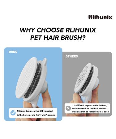 Rlihunix Self Cleaning Slicker Brush | Dog & Cat Grooming | Shedding & Mats Removal | Short & Long Hair | Blue - Buy Online on SooperMarket.com