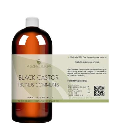 Jamaican Black Castor Oil 32 oz - 100% Pure Organic Cold Pressed, Chemical Free - Premium Grade for Hair, Body, Skin Care - Eyelash & Eyebrow Growth - Buy Online on SooperMarket.com
