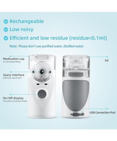 Portable Nebulizer Machine for Kids and Adults - Effective Breathing Treatment - Personal Ultrasonic Mesh Nebulizer - Grey - Buy Online on SooperMarket.com
