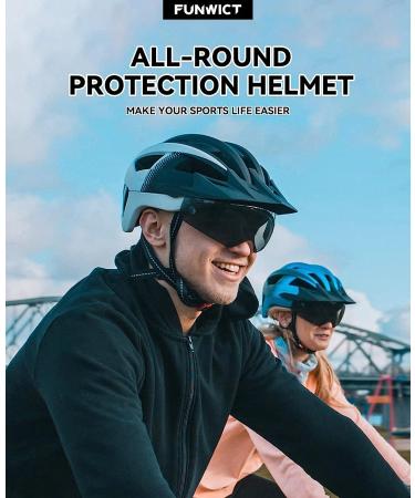FUNWICT Adult Bike Helmet with Visor, Goggles & Rechargeable Rear Light Black Pink, L 57-61 cm - Buy Online on SooperMarket.com