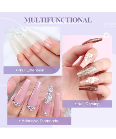 Saviland Acrylic Nail Kit for Beginners - 15g Clear/White/Pink Powder and Liquid Set with Nail Brush, Forms, and Dappen Dish - Easy to Use Starter Kit for Home DIY - Buy Online on SooperMarket.com