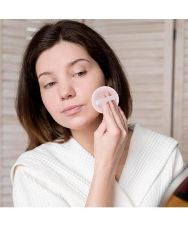 50 Soft Velour Makeup Powder Puffs - Perfect for Loose Setting & Pressed Powder | Cotton Face & Body Puff (Pink - Buy Online on SooperMarket.com