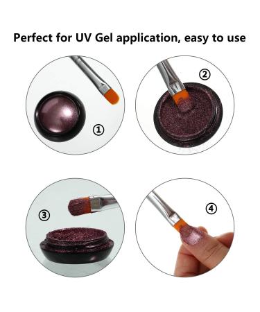 7-Piece UV Gel Nail Brush Set - Acrylic Nail Art Polygel Brushes with Wooden Handle - 7 Sizes for Extensions & Manicure - Green - Buy Online on SooperMarket.com