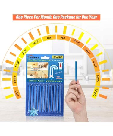 Drain Cleaner Sticks - Powerful Clog & Odor Eliminators for Grease Fats Oils & Soap Scum | International Shipping - Buy Online on SooperMarket.com