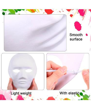 Aoriher 50 Pcs Paper Mache Full Face Masks for DIY Crafts - White Blank Masks for Men, Ideal for Mardi Gras, Masquerade, Art and Cosplay - Buy Online on SooperMarket.com