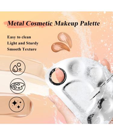 Stainless Steel Makeup Mixing Palette & Spatula Tool for Foundation & Nail Art - Lightweight Artist Tool for Cosmetic Mixing - Buy Online on SooperMarket.com