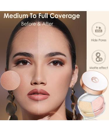 Loose Powder Setting - Triple Grid Matte Foundation for Natural Skin Tone | Lightweight Breathable & Long-Lasting Oil Control - Buy Online on SooperMarket.com