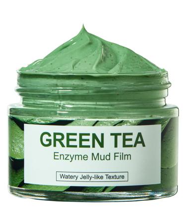 Green Tea Enzyme Face Mud Mask Cleaner Blackhead Remover Peel Off Women Facial Mask Organic Clay Face Mask for Deep Pore Cleansing Balancing & Hydrating Oil Control All Skin Types
