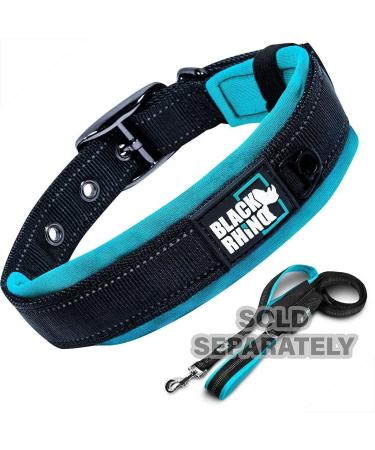 Black Rhino Comfort Collar | Super Soft Neoprene Dog Collar for All Breeds | Adjustable Reflective & Weatherproof - Large (Sports Blue/Gray) - Buy Online on SooperMarket.com