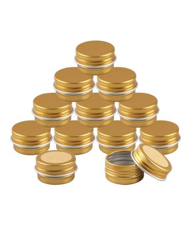 Basic packing 50 pieces 5ml Gold Empty Aluminum jar with screw cap aluminum dose Aluminum screw boxes of Cerz dose of cosmetic cans tin cans with 50 pieces 20mm sticker