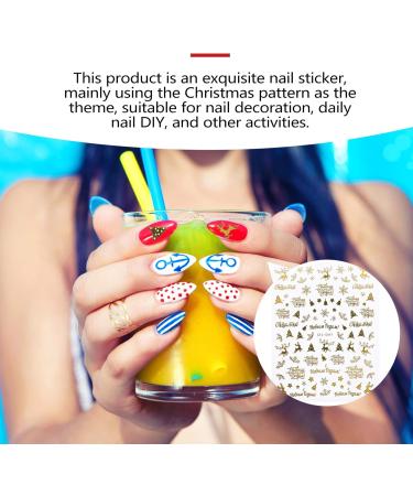 Minkissy Santa Stickers 9 Sheets Christmas Nail Stickers 3D Golden Nail Art Self-adhesive Stickers Decals Tips Wraps for Women Girls Christmas Hoilday Nail Decor (Random) Glitter Stickers - Buy Online on SooperMarket.com