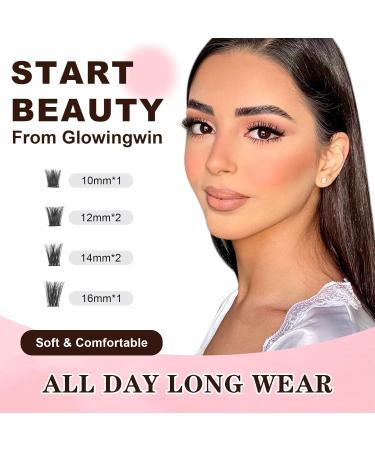 Glowing Win Single Eyelash Extensions - 72 PCs DIY Volume Cluster Lashes (10-16mm) - Natural Wispy Individual False Eyelashes - Buy Online on SooperMarket.com