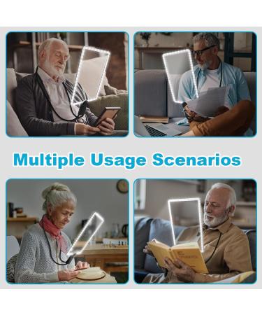 5X Rechargeable Hands-Free Magnifying Glass for Reading with 50 Ultra-Bright LEDs Light Full Page Magnifier for Neck Wear with 10X Foldable Handheld Magnifying Glass for Low Vision Person(Black) - Buy Online on SooperMarket.com