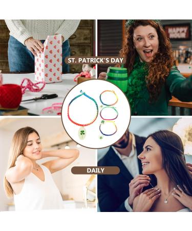 ABOOFAN 20 Pcs Bracelet Patrick Day Bracelet Fortune Wrist Chain Four Leaf Charm Bracelet Shamrock Bracelet Womens Gifts Dainty Bracelet Chain for Girl Miss Jewelry Spring Resin - Buy Online on SooperMarket.com