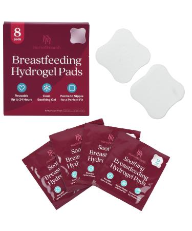 8 Pads Hydrogel Pads for Breastfeeding Soreness Support - Immediate Relief Nipple Gel Soothing Pads - Easy Apply Gel Nipple Pads for Breastfeeding - Reusable Form Adjusting Breastfeeding Gel Pads