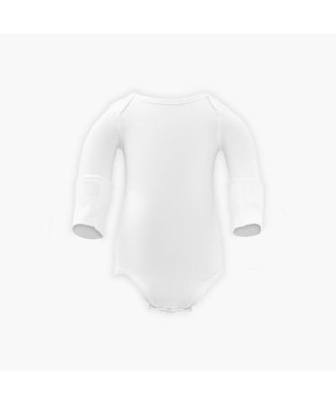 Unisex Baby Long Sleeve Bodysuit Helps with Soothing Eczema Moisturises Dry & Irritated Skin Reduces Itching Skincare Clothing for Babies with Foldable Mittens 0-3