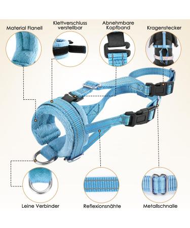 Adjustable Reflective Eyin Muzzle for Large Dogs - XL Blue | Comfortable Safe Prevent Biting & Barking Allows Panting & Drinking - Buy Online on SooperMarket.com
