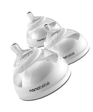 Nanobebe Breastmilk Bottles 0+ Months Gray 3 Pack 5 oz (150 ml) Each