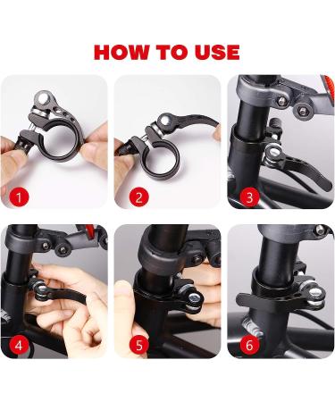 WINOMO 28.6mm Quick Release Bicycle Seat Clamp - Aluminum Alloy Road MTB Cycling Bike Seatpost Clamp in Black - Buy Online on SooperMarket.com