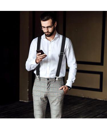 Peoyoye Adjustable 4cm Braces for Men & Women | Durable Elastic with Strong Metal Clips - Black 3 Clips - Buy Online on SooperMarket.com