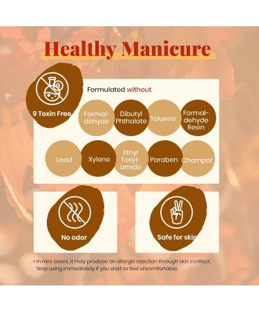 Beetles 20 Pcs Gel Nail Polishes Set with Glossy Matte Top/Base Coat - Maroon Gold Yellow Red Glitter Soak Off Varnish for Manicure and DIY Nail Art - Fall Harvest Collection - Buy Online on SooperMarket.com