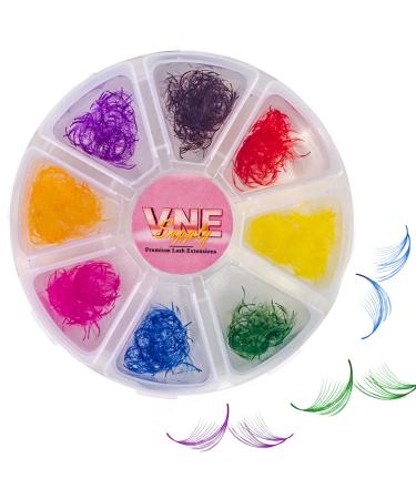 500 pcs Mixed colorful lash extensions | premade volume lash extensions | premade mega volume fans | colored lash extension | russian volume eyelash extensions. 8 beautiful color mixed: Brown  Red  Pink  Green  Blue  Pur...