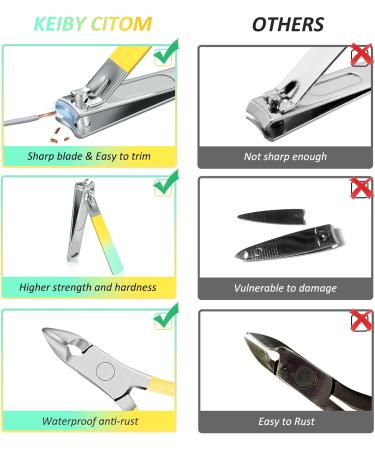 Keiby Citom Manicure Set 18pcs Professional Nail Clippers Kit Pedicure Care Tools-Stainless Steel Grooming Tools With Rose Gold PU Leather Case for Travel & Home (Color) - Buy Online on SooperMarket.com