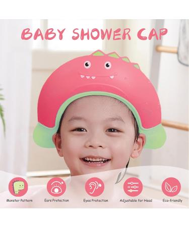 Kids Shower Cap - KAMHBE Adjustable Crown Shampoo Shield for Baby s Eyes, Ears, and Face (Red-monster) - Buy Online on SooperMarket.com