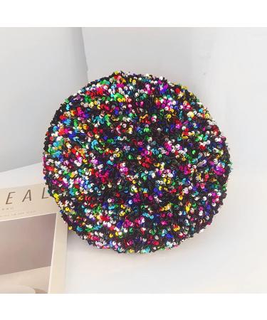 Sequin Bling Beret Hats for Women - Fashionable Sparkle French Style Beanie Cap - Buy Online on SooperMarket.com