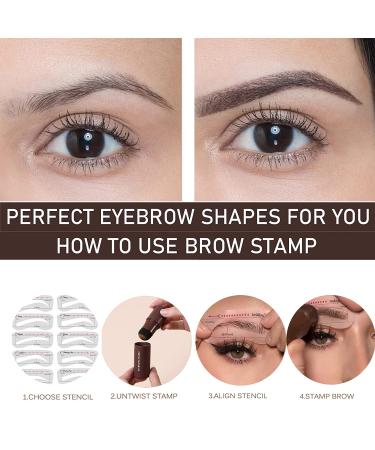 Eyebrow Stamp Stencil Kit - Brow Stamping for Perfect Brows - Waterproof Reddish Brown - Buy Online on SooperMarket.com