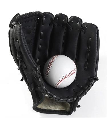 Jiahg Baseball Gloves Sport Outdoor Baseball Glove Batting Gloves thicken Softball gloves made of PU leather left sports glove for toddlers children black 10.5 inch