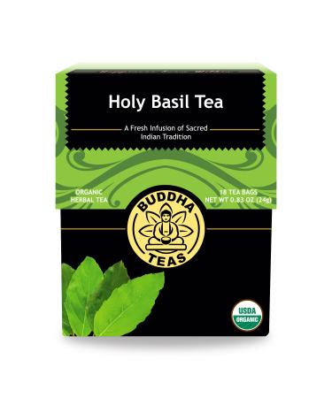 Buddha Teas Organic Holy Basil (Tulsi) Tea - OU Kosher, USDA Organic, CCOF Organic, 18 Bleach-Free Tea Bag Holy Basil (Tulsi) 18 Count (Pack of 1)
