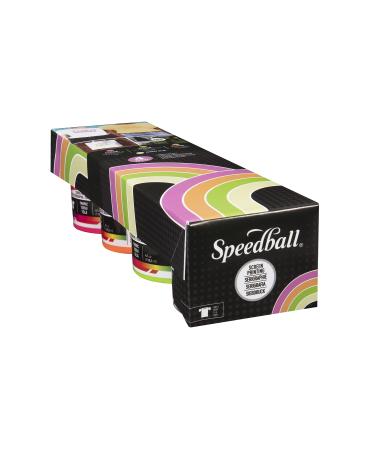 Speedball SB45027 Glo 'n Dark and Fluorescent Screen Printing Ink  4 oz Jars  Set of 4