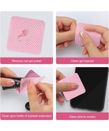 Pink Lint Free Nail Wipes - 1080 PCS | Super Absorbent | Soft Non-Woven | Disposable Nail Polish Remover - Ideal for Eyelash Extensions, Acrylic Nails, and Polish Cleansing - Buy Online on SooperMarket.com