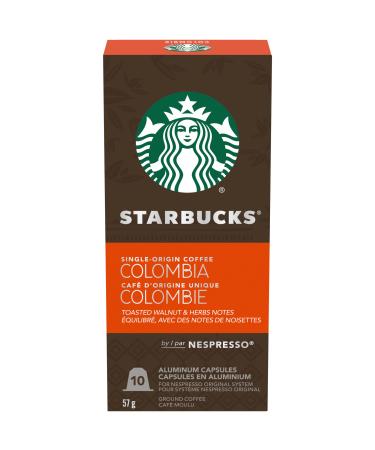 Starbucks By Nespresso Single Origin Columbia Nespresso Ground Coffee capsules Original Line Compatible 10 Nespresso Coffee Pods