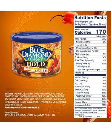 Blue Diamond Almonds Bold Habanero BBQ 170 Gram Can - Buy Online on SooperMarket.com