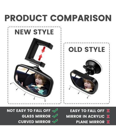 360 Rotatable Car Mirror Baby Rear View for Rear Seat Safety (12.9 * 6.5cm) - Buy Online on SooperMarket.com