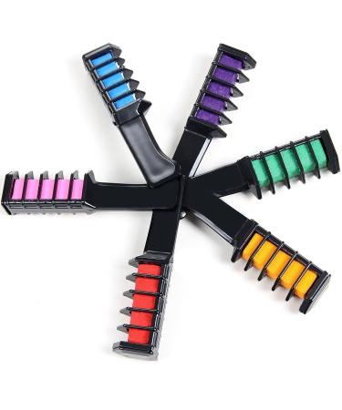 Kalolary Metallic Glitter Hair Chalk Set - Temporary Dye for All Hair Colors - Ideal for Halloween & Cosplay - 6 Colors - Buy Online on SooperMarket.com